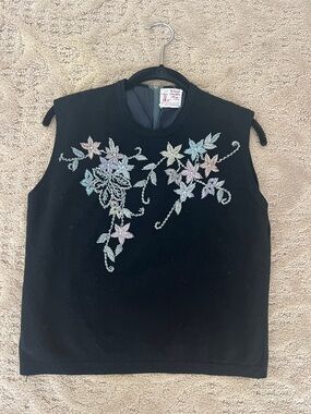 Vintage beaded sleeveless sweater